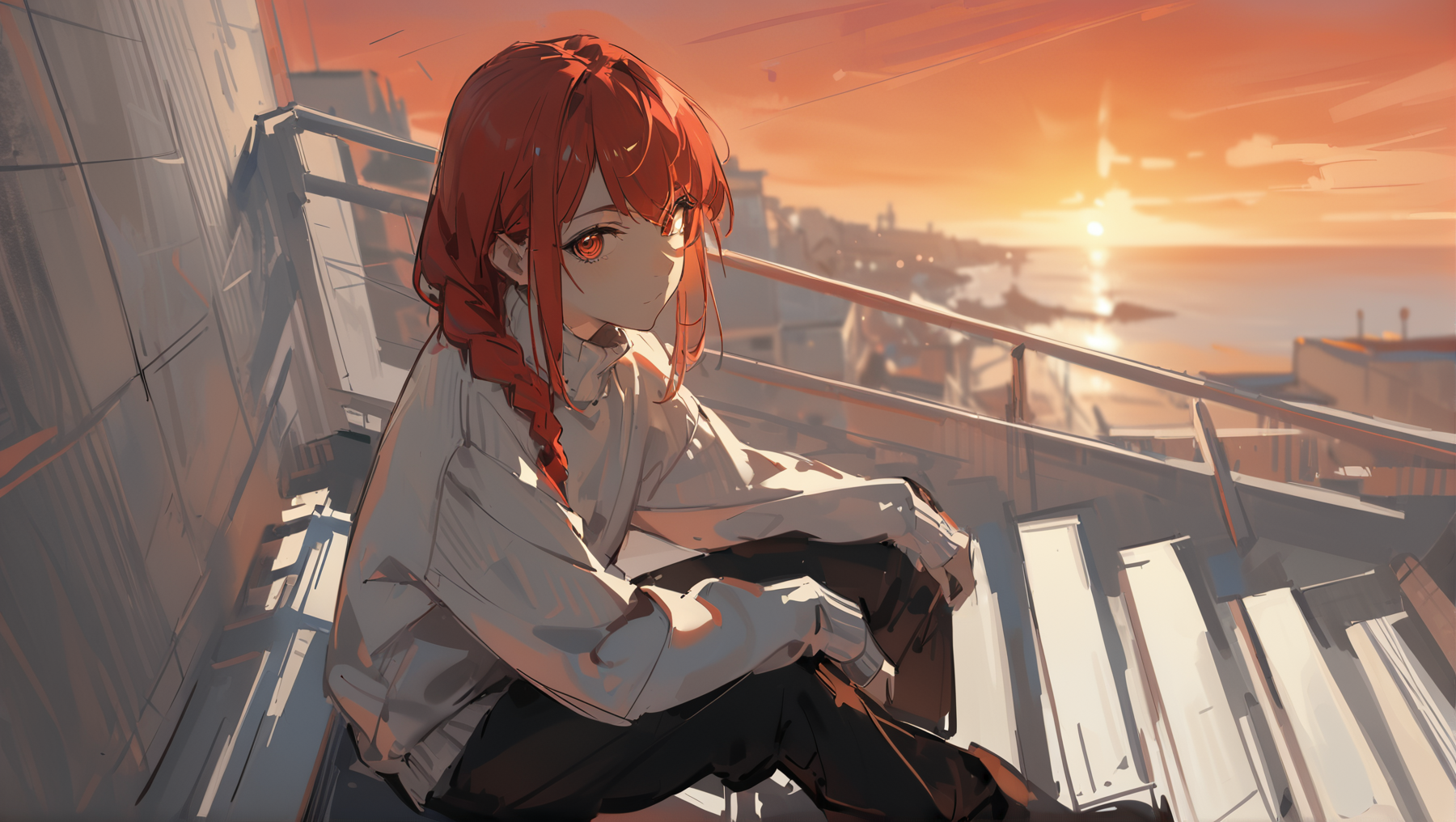 11825-1115868176-(sketch_1.1),oil painting, 1girl, bangs, red hair, black pants, braid, braided ponytail, closed mouth, hair over shoulder, long.png
